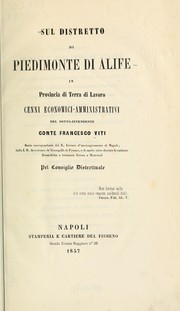 Cover of: Sul distretto di piedimonte di Alife in provincia di Terra di Lavoro by Francesco Viti