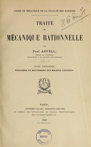 Cover of: Traite de mécanique rationnelle. --