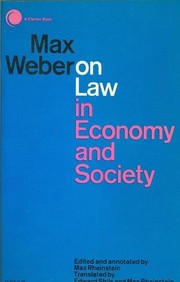 Cover of: On Law in Economy and Society by Max Weber