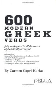 600 Modern Greek Verbs by K. Kapre-Karka