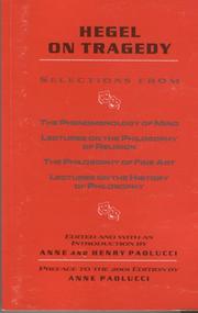 Cover of: Hegel on Tragedy by 