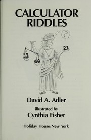 Calculator riddles by David A. Adler