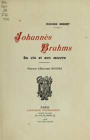 Cover of: Johannès Brahms by Imbert, Hugues