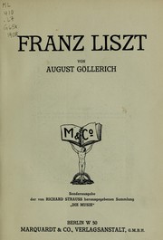 Cover of: Franz Liszt