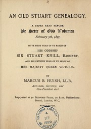 Cover of: An old Stuart genealogy [i.e. that of Robert Steward, Dean of Ely], etc. [With portraits and facsimiles.]