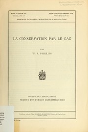 Cover of: La conservation par le gaz