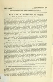 Cover of: La culture du champignon de couche