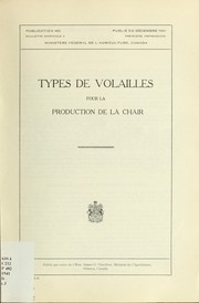 Cover of: Types de volailles pour la production de la chair