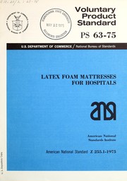 Cover of: Latex foam mattresses for hospitals