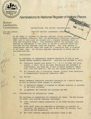 Cover of: Nominations to national register of historic places: instructions for Boston property(ies) through Boston landmarks commission