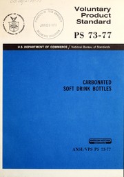 Cover of: Carbonated soft drink bottles by United States. National Bureau of Standards.
