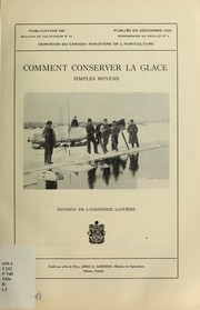 Cover of: Comment conserver la glace: simples moyens