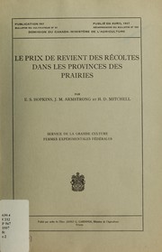 Cover of: Le prix de revient des récoltes dans le Provinces des prairies