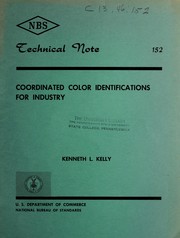 Cover of: Coordinated color identifications for industry.