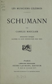 Cover of: Schumann by Camille Mauclair