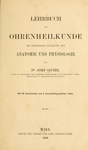 Cover of: Lehrbuch der Ohrenheilkunde: mit besonderer Rücksicht auf Anatomie und Physiologie