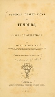 Cover of: Surgical observations on tumours: with cases and operations
