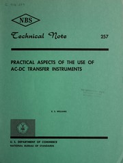 Cover of: Practical aspects of the use of AC-DC transfer instruments