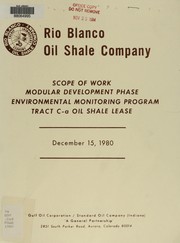Scope of work by Rio Blanco Oil Shale Company