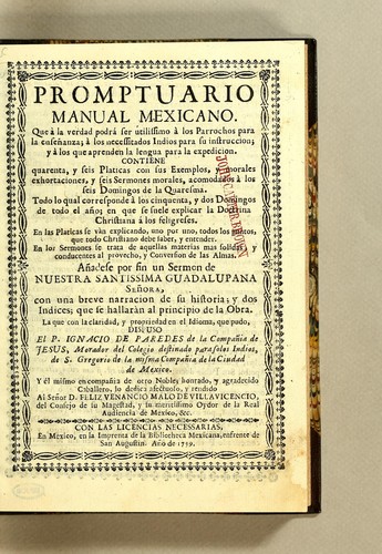 Promptuario manual mexicano by Ignacio de Paredes