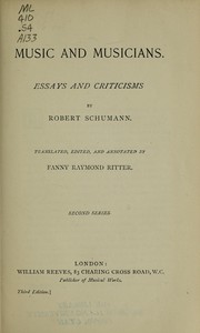 Cover of: Music and musicians. by Robert Schumann