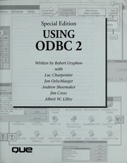 Cover of: Using ODBC 2 by Robert Gryphon