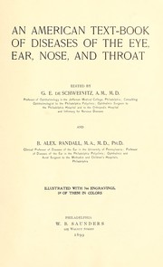 Cover of: An American text-book of diseases of the eye, ear, nose and throat
