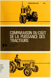 Cover of: Comparaison du coût de la puissance des tracteurs