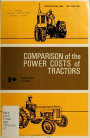 Cover of: Comparison of the power costs of tractors