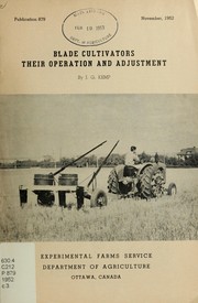 Cover of: Blade cultivators | J. G. Kemp