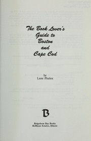 Cover of: The book lover's guide to Boston and Cape Cod