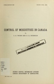 Cover of: Control of mosquitoes in Canada