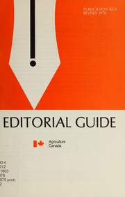 Cover of: Editorial guide by Canada. Agriculture Canada