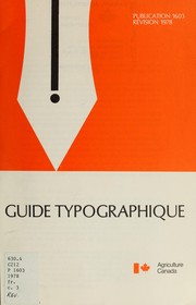 Cover of: Guide typographique by Canada. Agriculture Canada. Services d'information