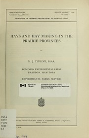 Cover of: Hays and hay making in the prairie provinces by Canada. Dept. of Agriculture