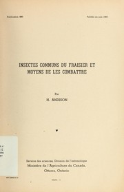 Cover of: Insectes communs du fraisier et moyens de les combattre: par H. Andison