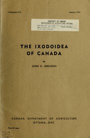 Cover of: The Ixodoidea of Canada