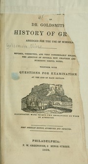 Cover of: Pinnock's improved edition of Dr. Goldsmith's history of Greece, abridged for the use of schools. by Oliver Goldsmith