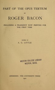 Cover of: Part of the Opus tertium of Roger Bacon, including a fragment now printed for the first time