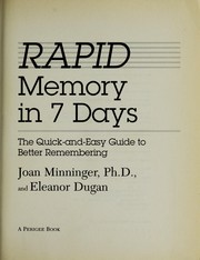 Cover of: Rapid Memory in Seven Days by J. Minninger