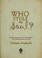 Cover of: Who stole my soul?