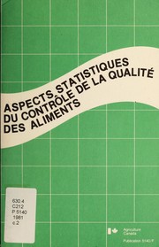 Cover of: Aspects statistiques du contrôle de la qualité des aliments