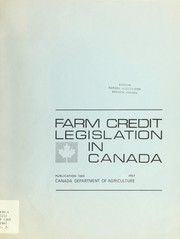 Cover of: Farm credit legislation in Canada