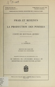 Cover of: Frais et revenus de la production des pommes, Comté de Rouville, Québec