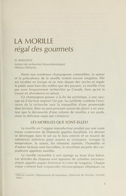 Cover of: MORILLE - REGAL DES GOURMETS by Canada. Ministère de l'agriculture