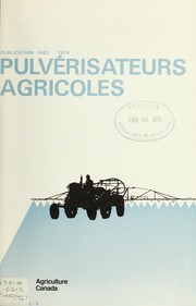 Cover of: Pulvérisateurs agricoles