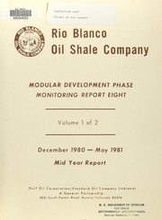 Cover of: Modular development phase monitoring by Rio Blanco Oil Shale Company