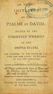 Dr. Watts's imitation of the psalms of David by Isaac Watts