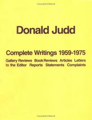 Cover of: Donald Judd by Donald Judd, Donald Judd