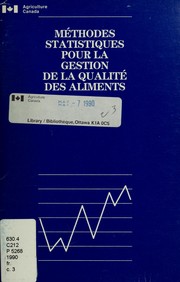 Cover of: Méthodes statistiques pour la gestion de la qualité des aliments